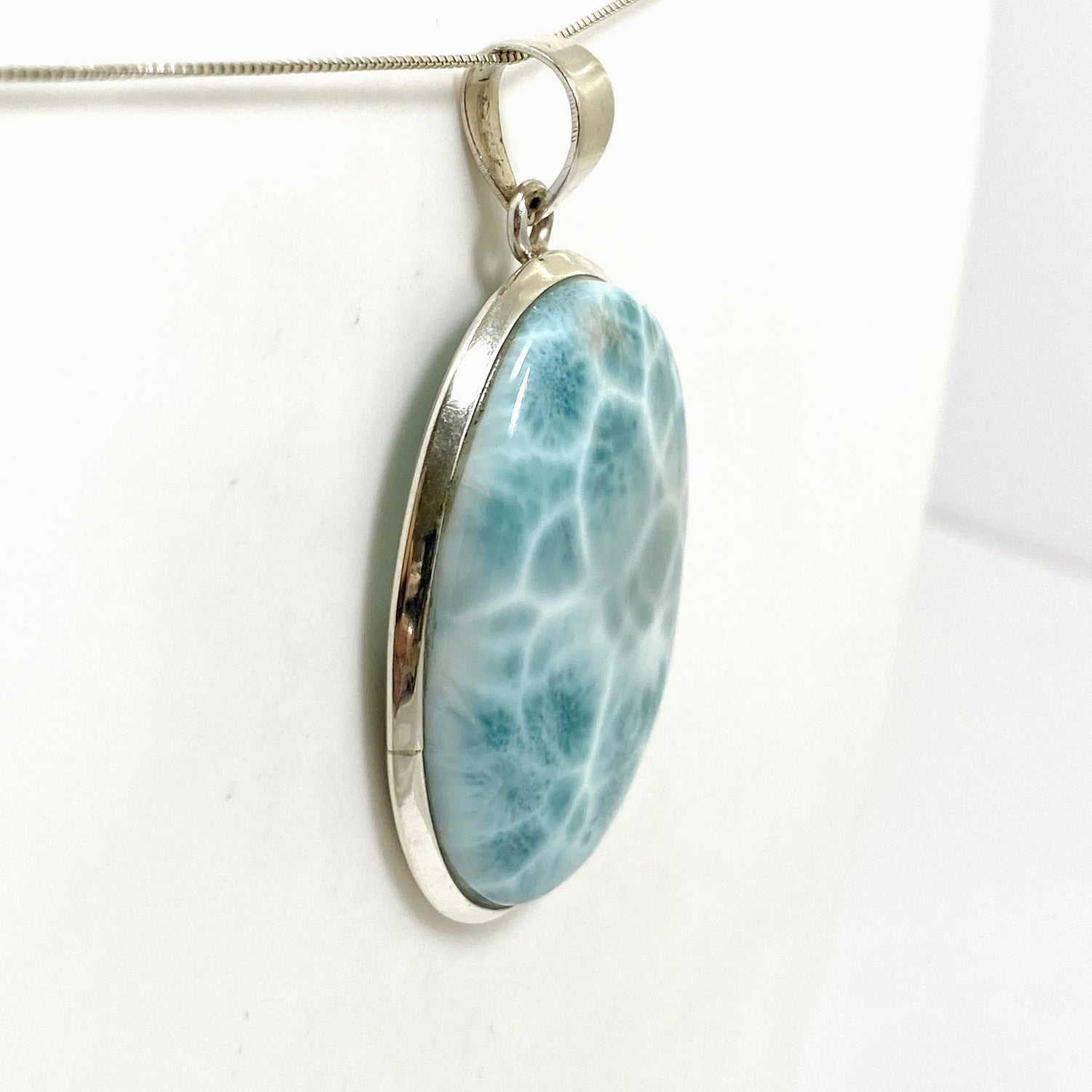 Larimar Oval Cabochon Pendant THP-11