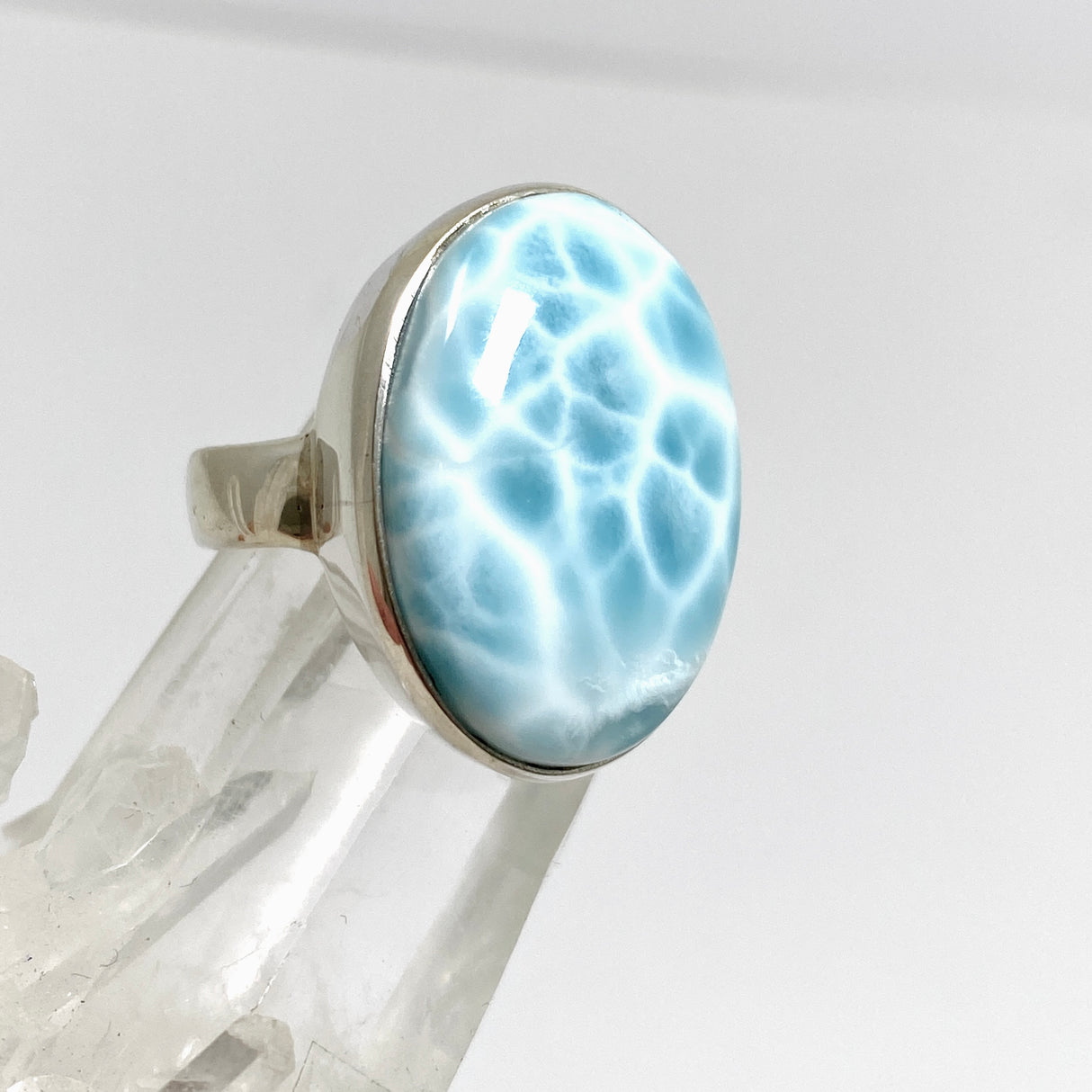 Larimar Oval Cabochon Ring Size 10.5 PRGJ622
