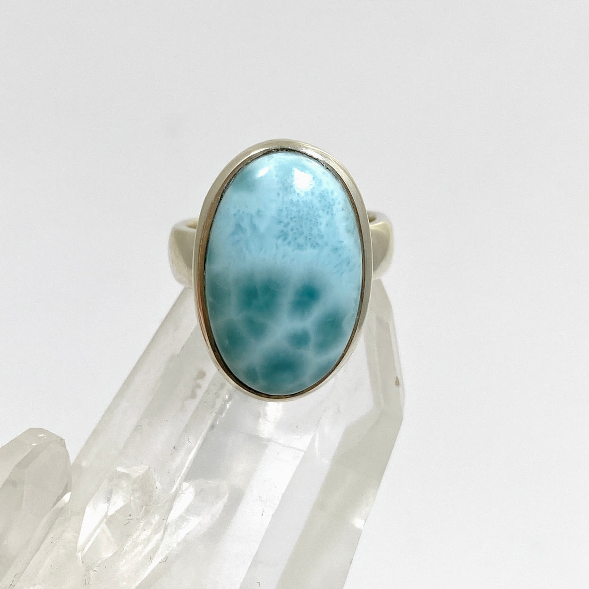 Larimar Oval Cabochon Ring Size 5 PRGJ646