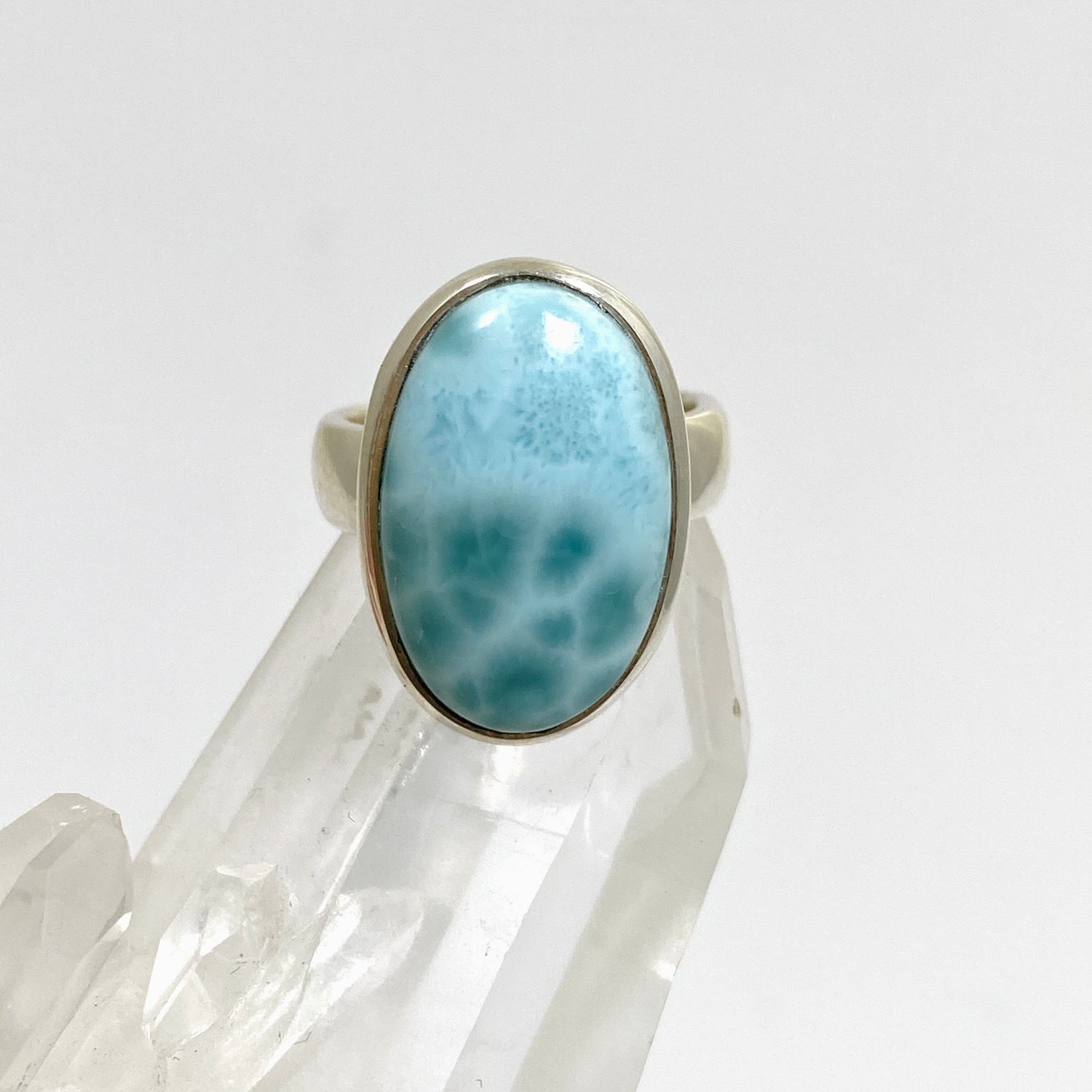 Larimar Oval Cabochon Ring Size 5 PRGJ646