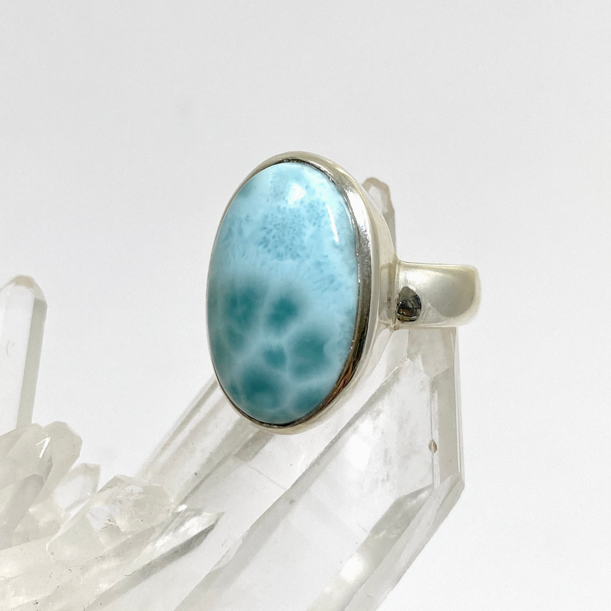 Larimar Oval Cabochon Ring Size 5 PRGJ646