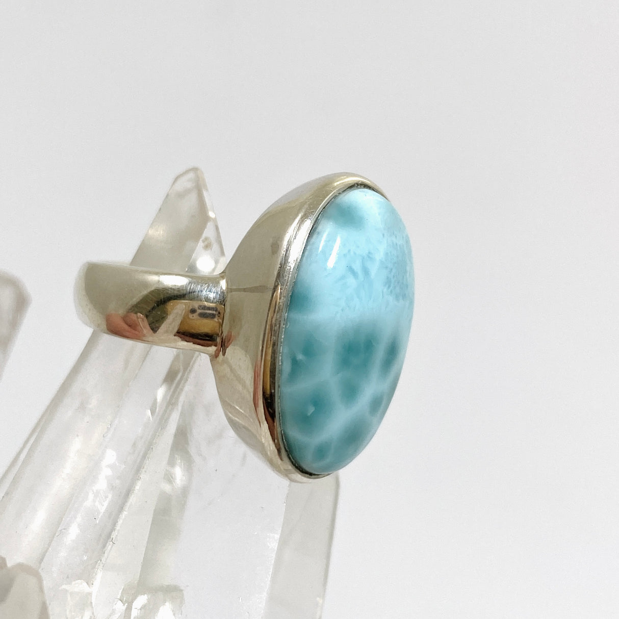 Larimar Oval Cabochon Ring Size 5 PRGJ646