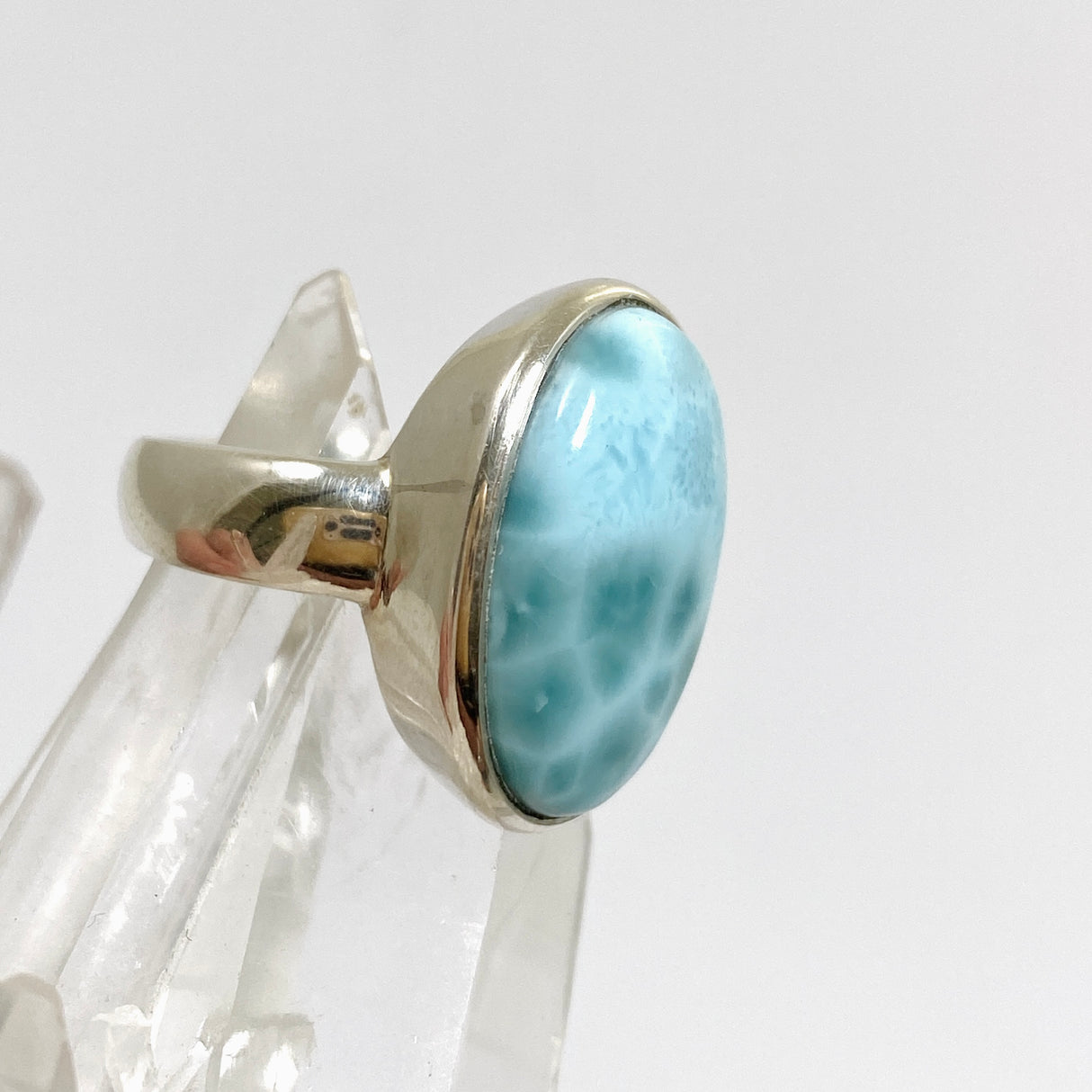 Larimar Oval Cabochon Ring Size 5 PRGJ646