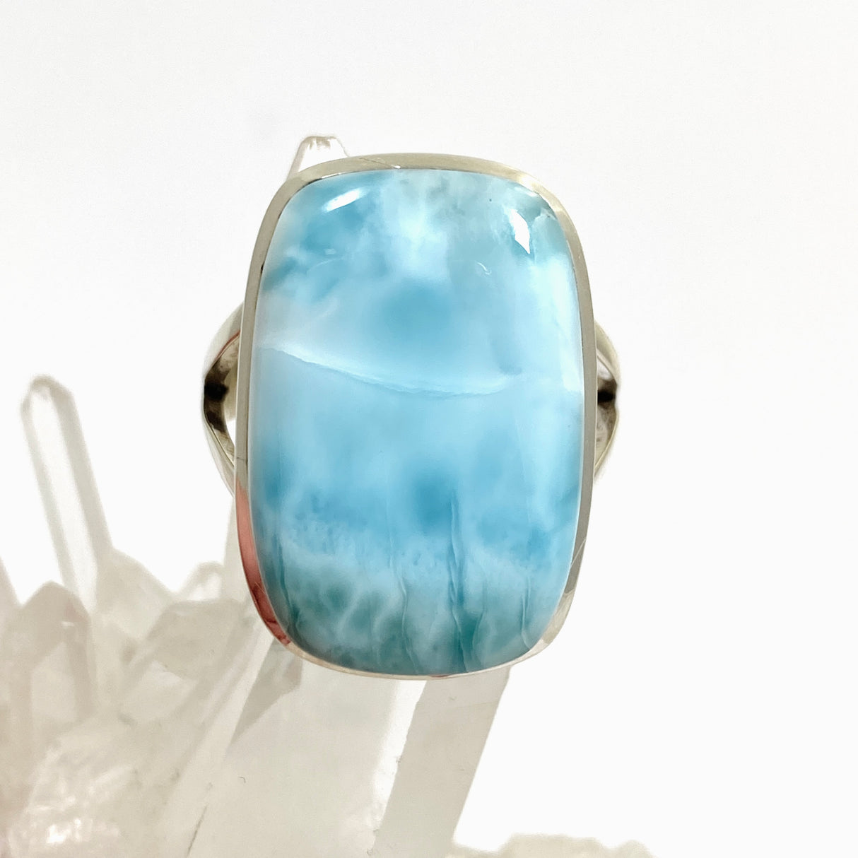 Larimar Rectangular Cabochon Split Band Ring Size 12 PRGJ826