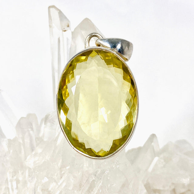 Lemon Quartz oval faceted pendant KPGJ3087 - Nature's Magick