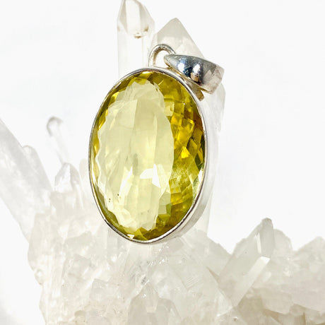 Lemon Quartz oval faceted pendant KPGJ3087 - Nature's Magick