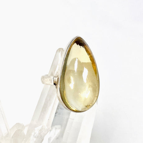 Lemon Quartz teardrop cabochon ring s.7 KRGJ681 - Nature's Magick