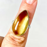 Lemon Quartz teardrop cabochon ring s.7 KRGJ681 - Nature's Magick