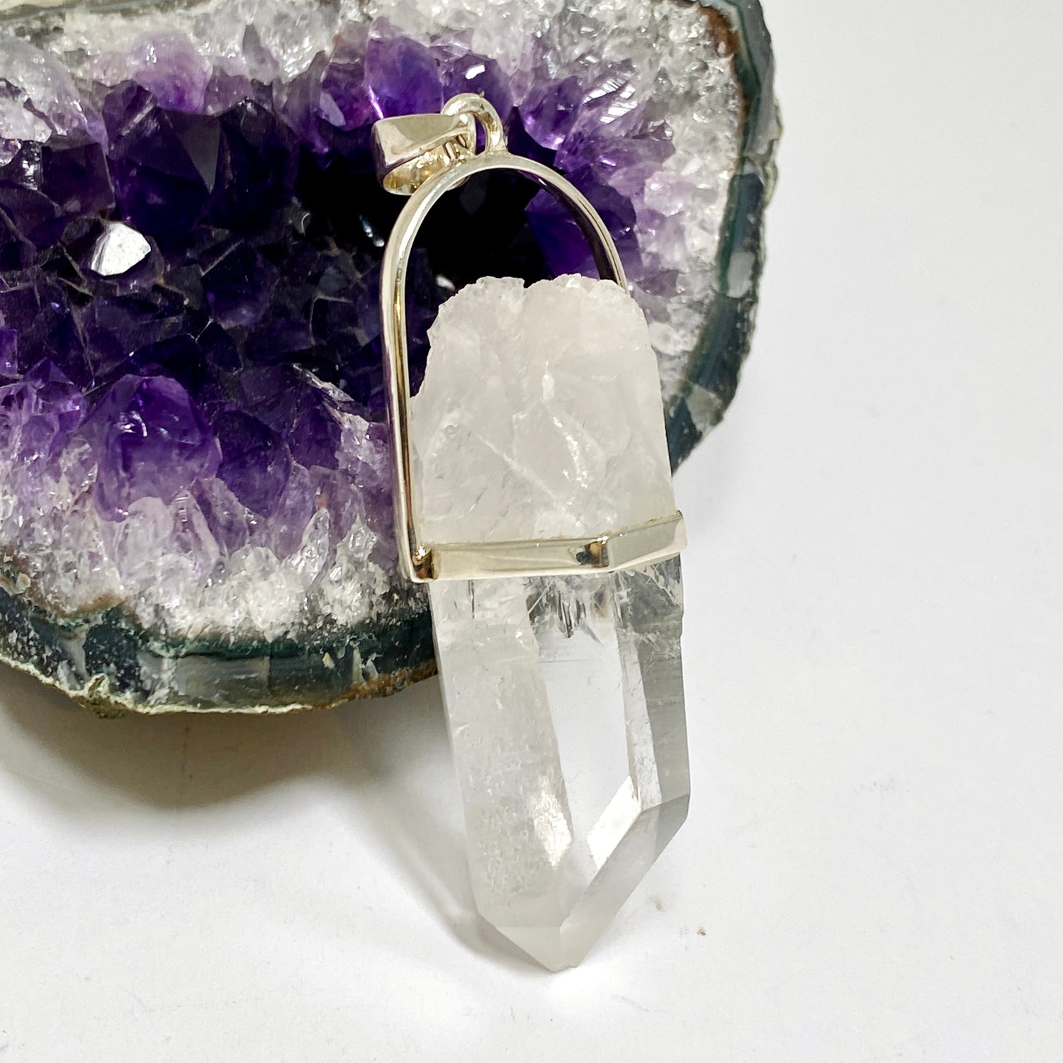 Lemurian Quartz Raw Crystal Pendant  PPGJ1276
