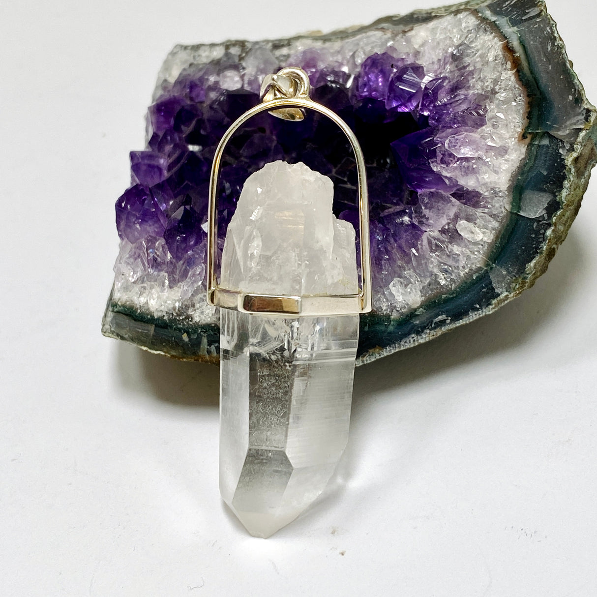 Lemurian Quartz Raw Crystal Pendant  PPGJ1276