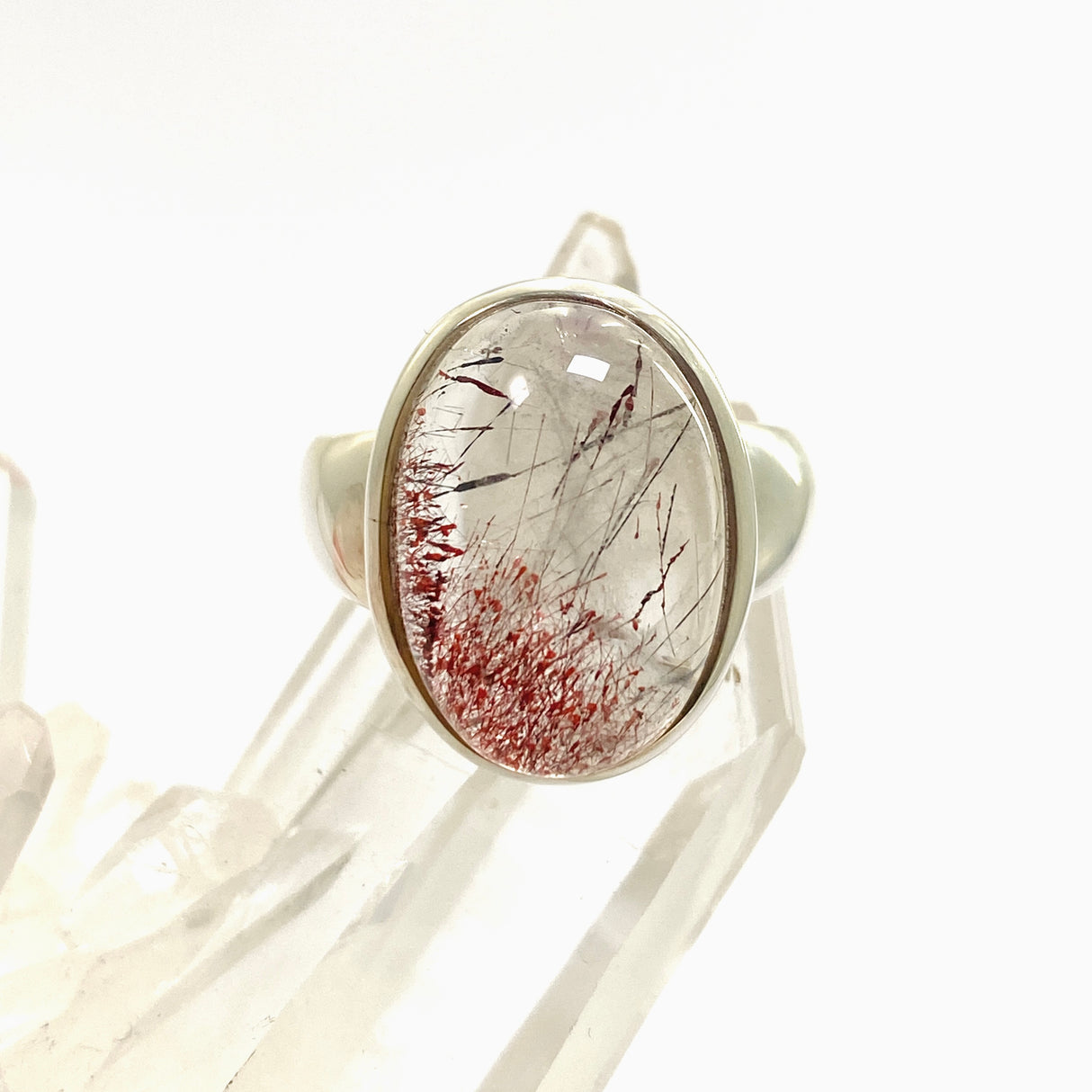 Lepidocrocite in Quartz Oval Cabochon Ring Size 9 PRGJ913