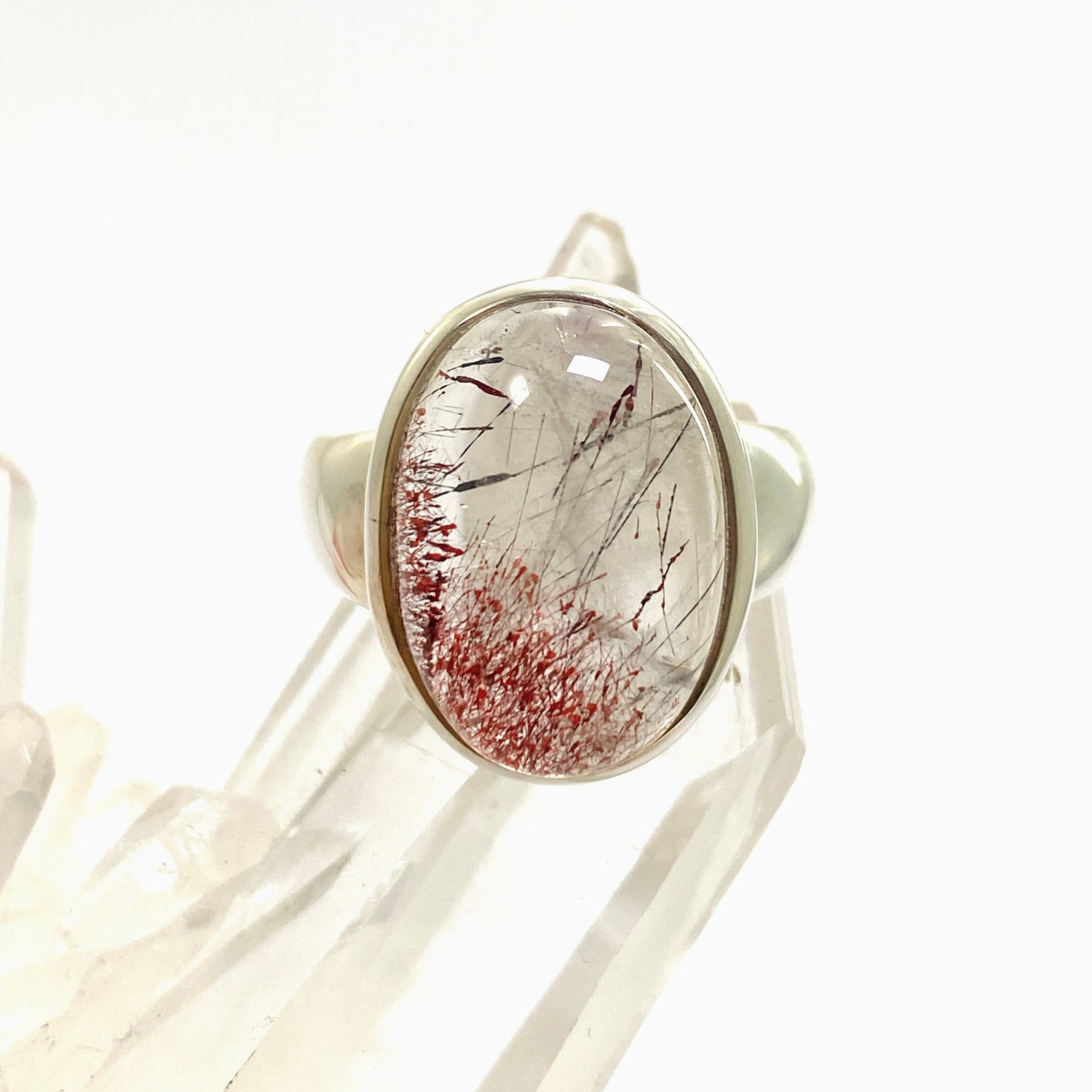 Lepidocrocite in Quartz Oval Cabochon Ring Size 9 PRGJ913