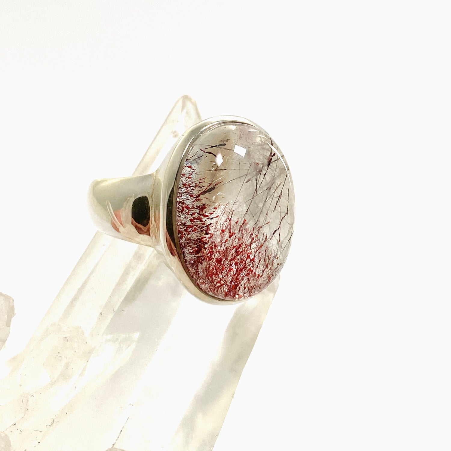 Lepidocrocite in Quartz Oval Cabochon Ring Size 9 PRGJ913