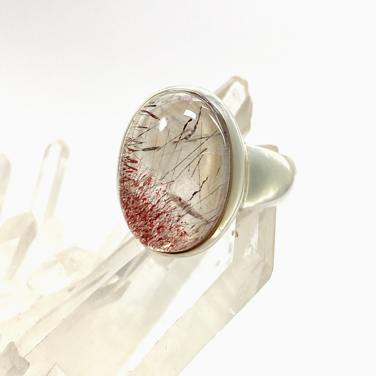 Lepidocrocite in Quartz Oval Cabochon Ring Size 9 PRGJ913