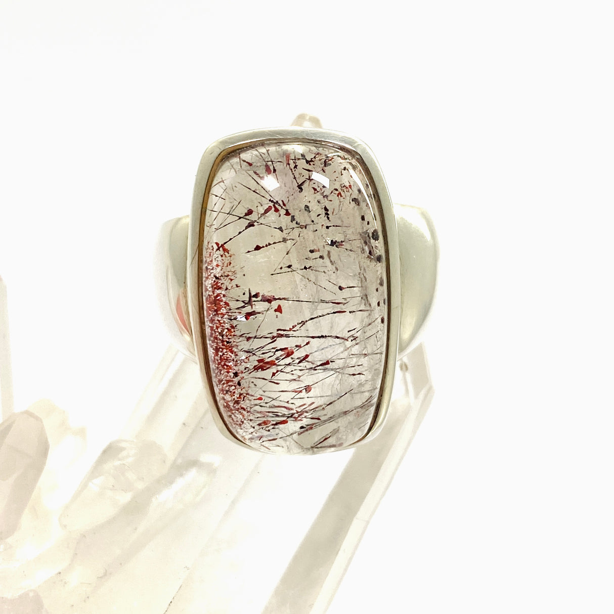 Lepidocrocite in Quartz Rectangular Cabochon Ring Size 10 PRGJ914