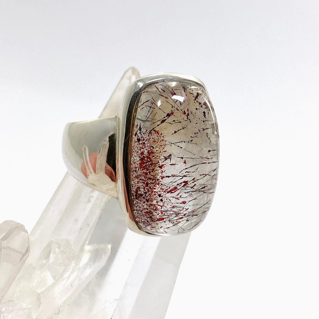 Lepidocrocite in Quartz Rectangular Cabochon Ring Size 10 PRGJ914