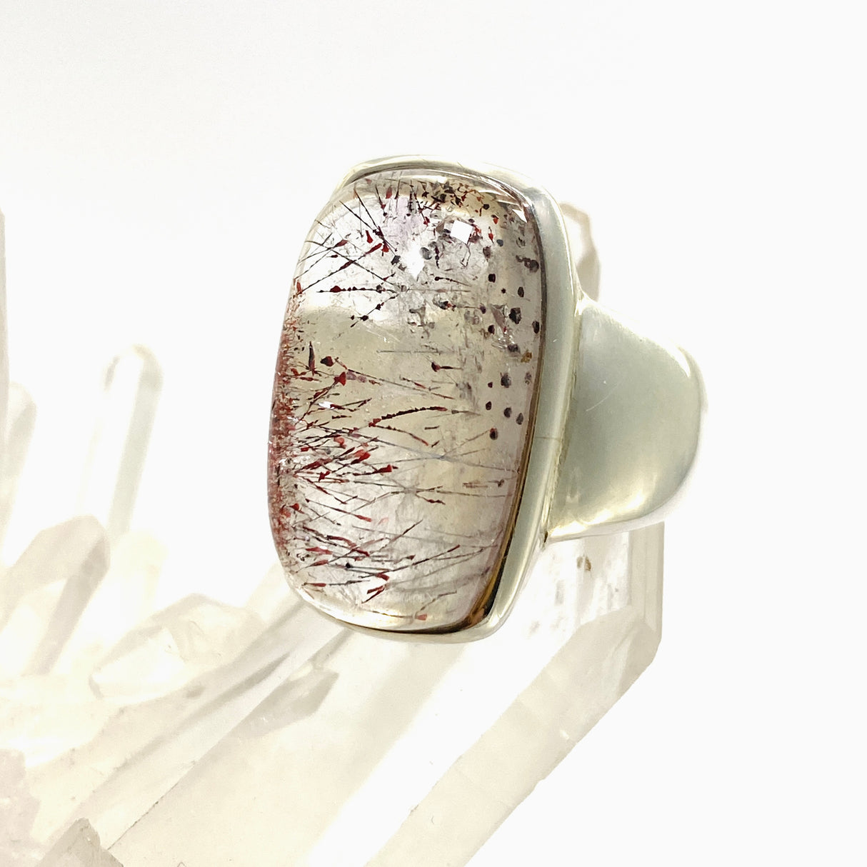 Lepidocrocite in Quartz Rectangular Cabochon Ring Size 10 PRGJ914