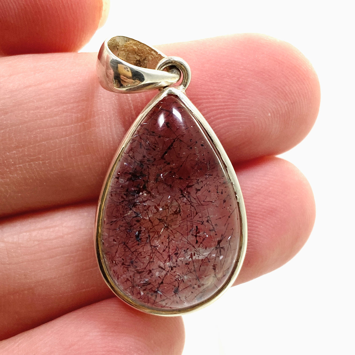 Lepidocrocite in Quartz Teardrop Cabochon Pendant PPGJ1076