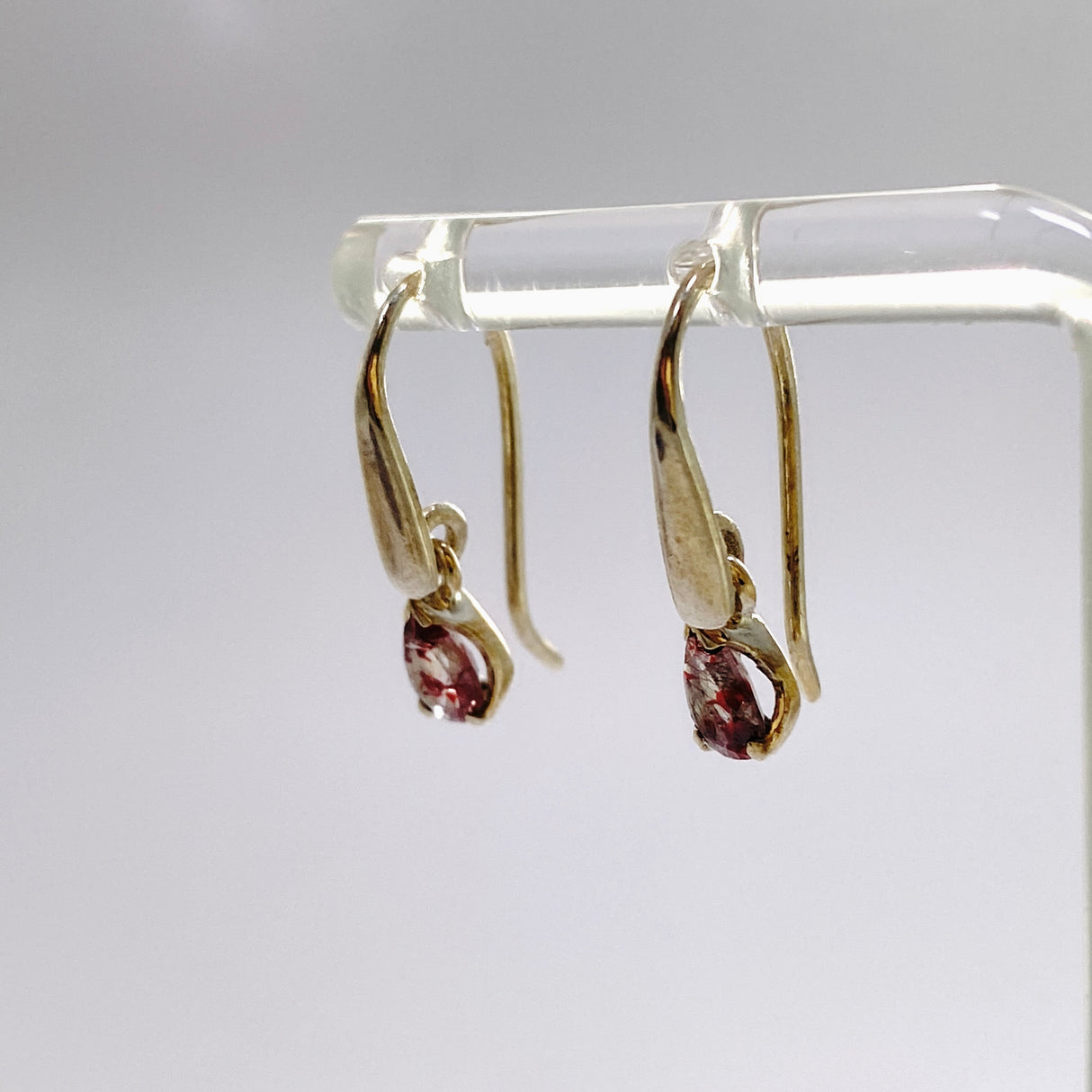 Lepidocrocite in Quartz Teardrop Faceted Earrings PEGJ334