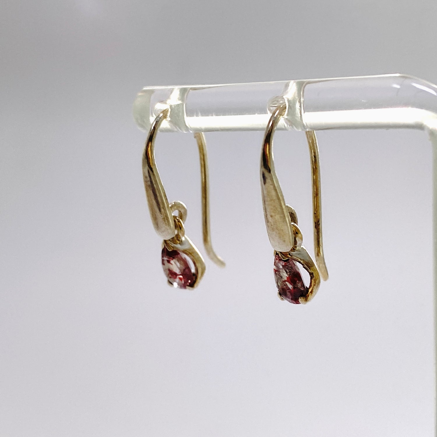 Lepidocrocite in Quartz Teardrop Faceted Earrings PEGJ334