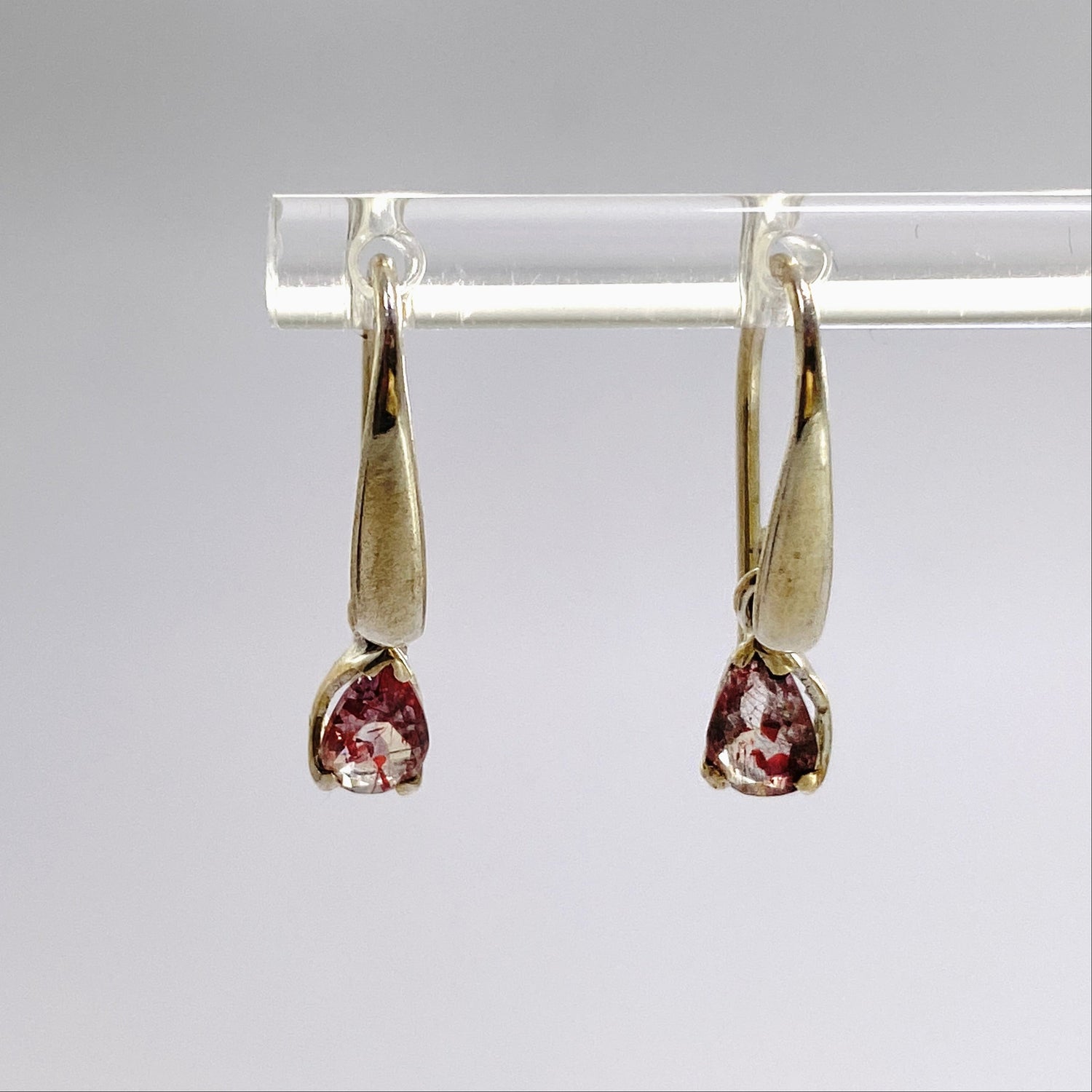 Lepidocrocite in Quartz Teardrop Faceted Earrings PEGJ334
