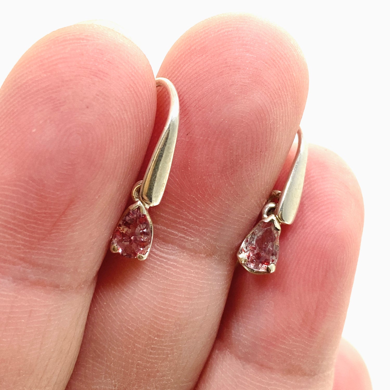 Lepidocrocite in Quartz Teardrop Faceted Earrings PEGJ334