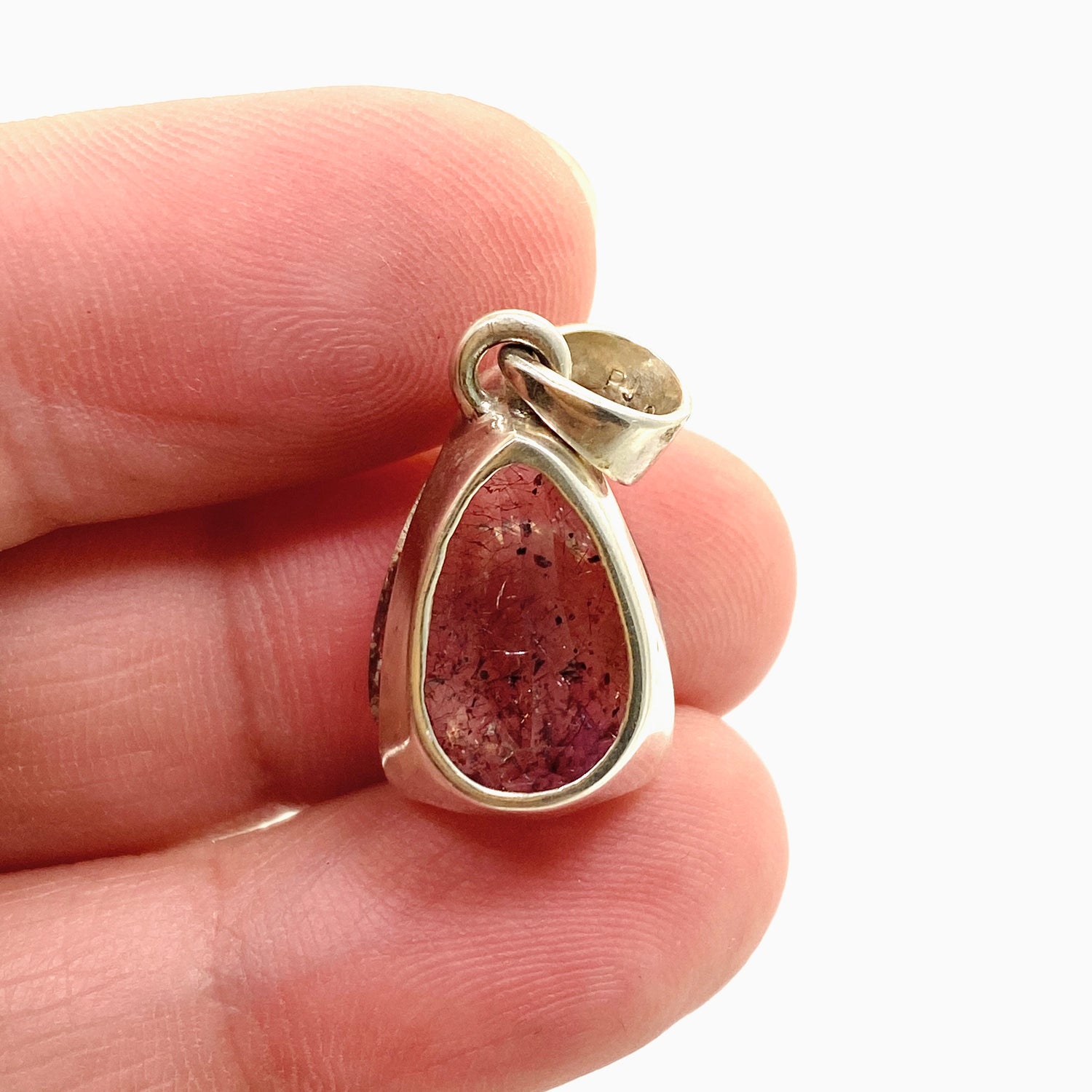 Lepidocrocite in Quartz Teardrop Faceted Pendant PPGJ1079