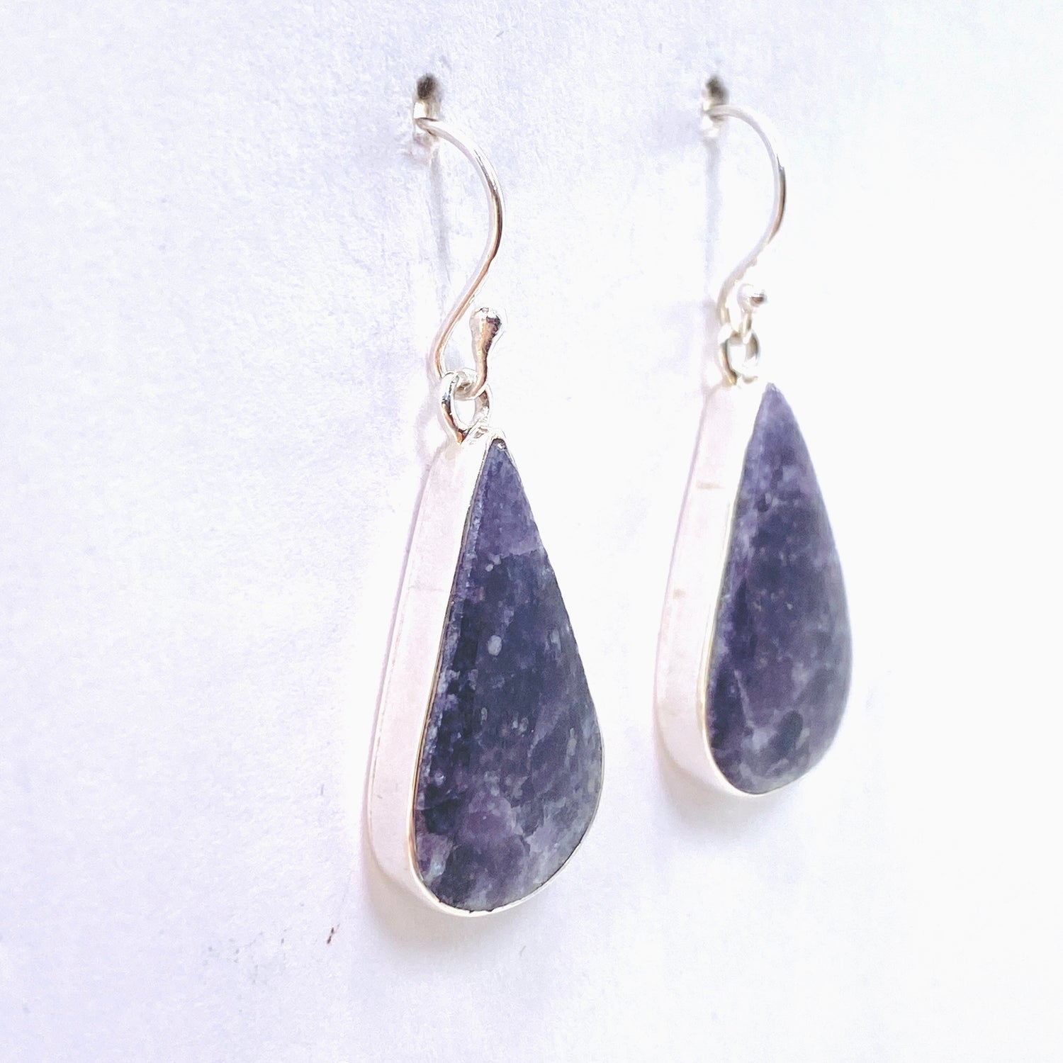 Lepidolite Teardrop Cabochon Earrings KEGJ1523