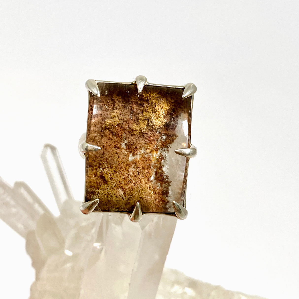 Lodolite Rectangular Cabochon Ring Size 7.5 BTR-12