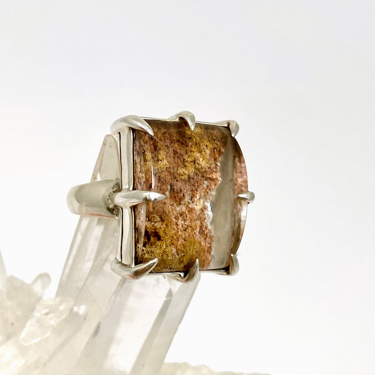 Lodolite Rectangular Cabochon Ring Size 7.5 BTR-12