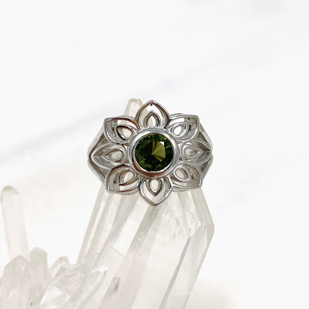 Lotus Moldavite Ring IVMR-01 - Nature's Magick