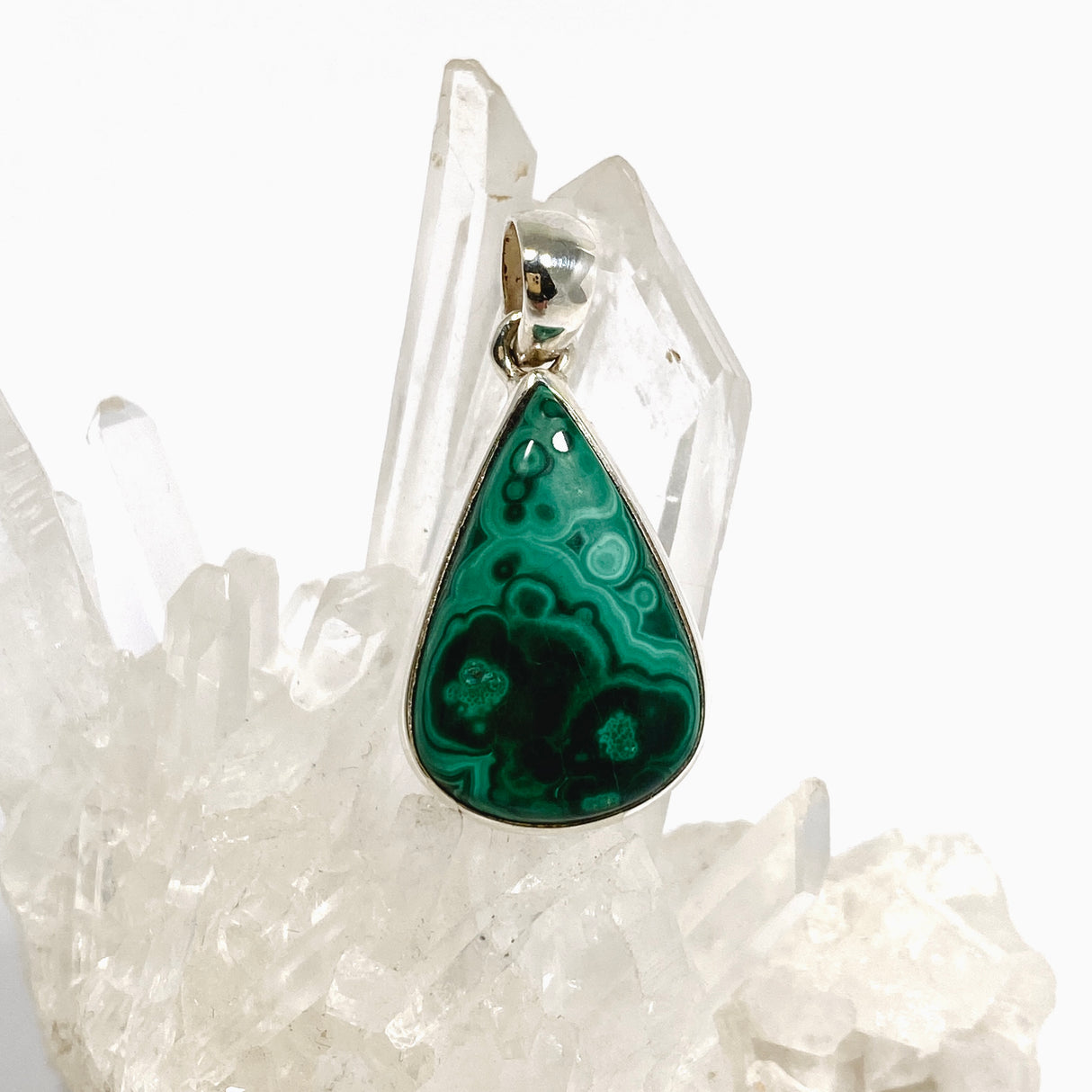 Malachite Teardrop Cabochon Pendant PPGJ1147