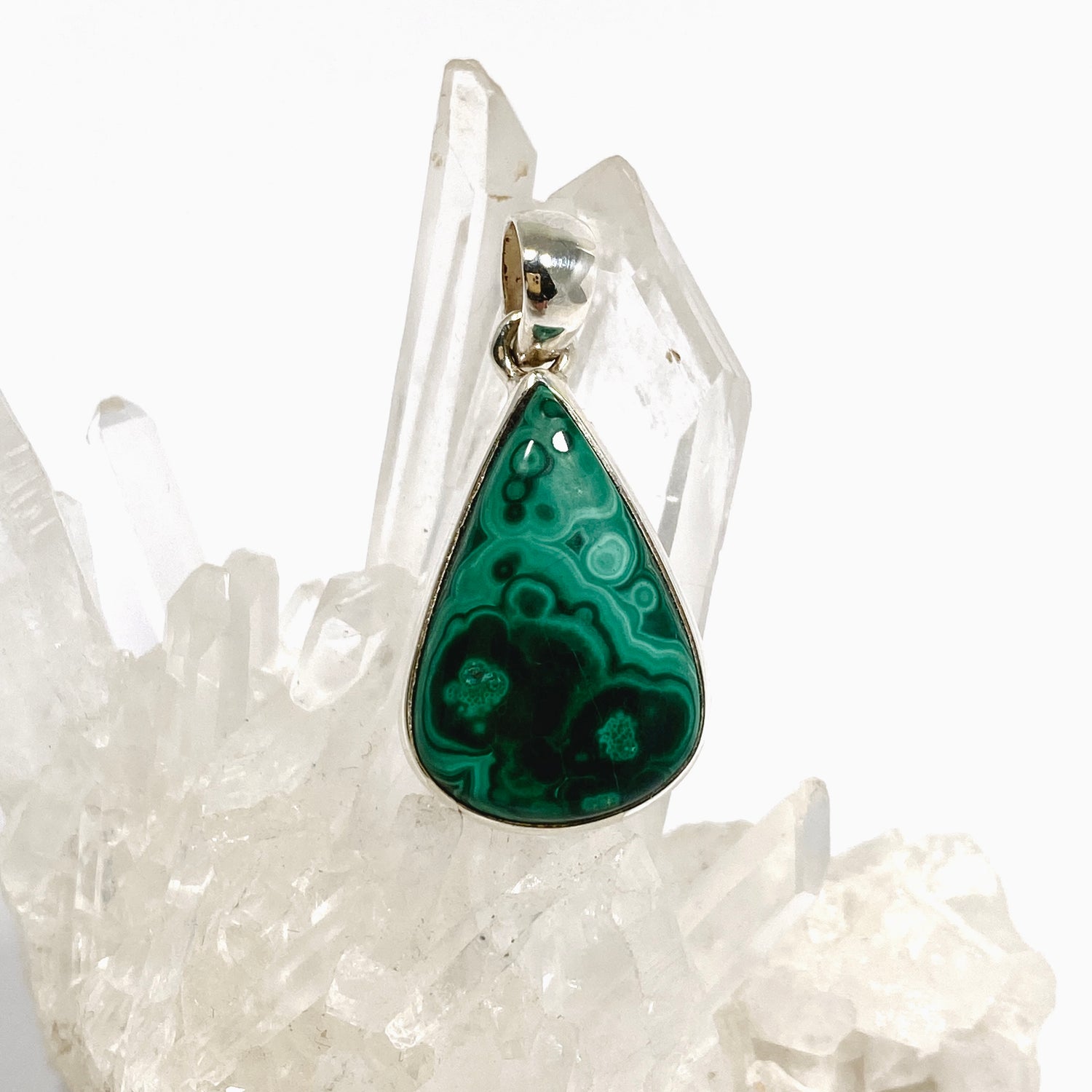 Malachite Teardrop Cabochon Pendant PPGJ1147