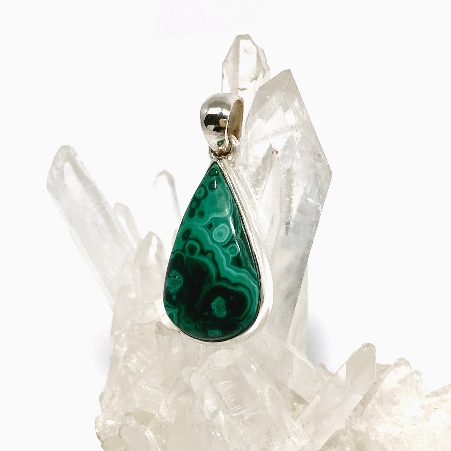 Malachite Teardrop Cabochon Pendant PPGJ1147