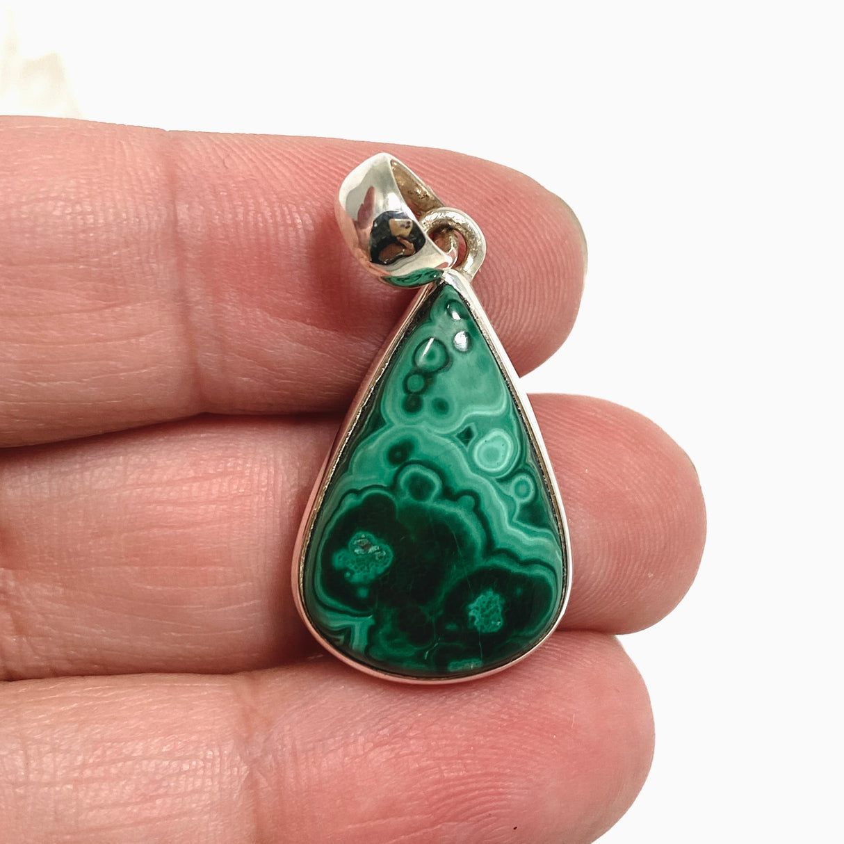 Malachite Teardrop Cabochon Pendant PPGJ1147