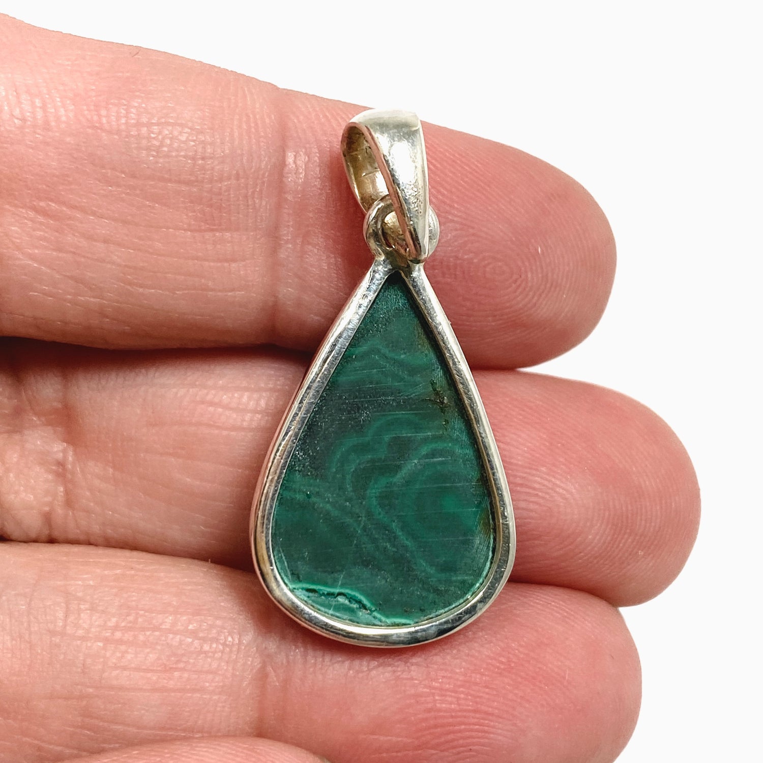 Malachite Teardrop Cabochon Pendant PPGJ1147