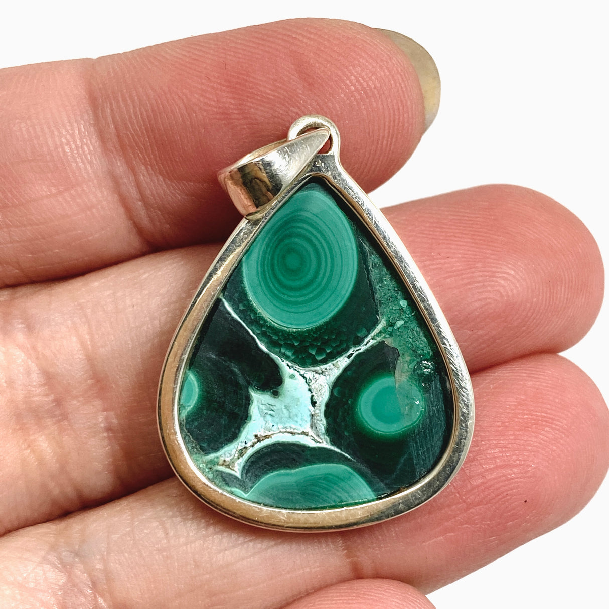Malachite Teardrop Cabochon Pendant PPGJ1149