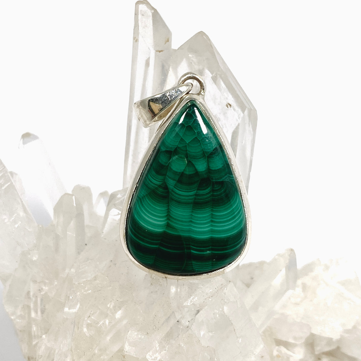 Malachite Teardrop Cabochon Pendant PPGJ1150