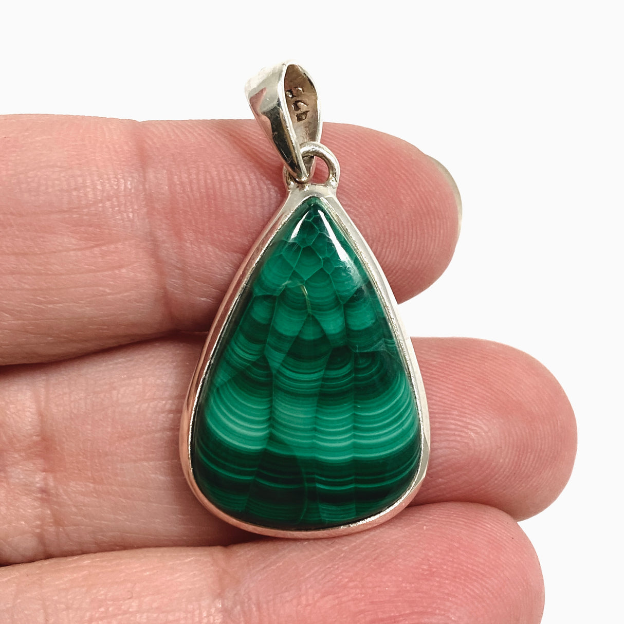 Malachite Teardrop Cabochon Pendant PPGJ1150