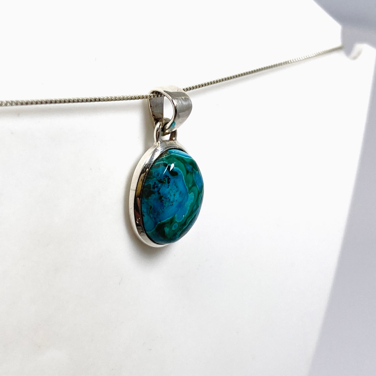 Malacholla (Malachite and Chrysocolla) Oval Cabochon Pendant PPGJ1138