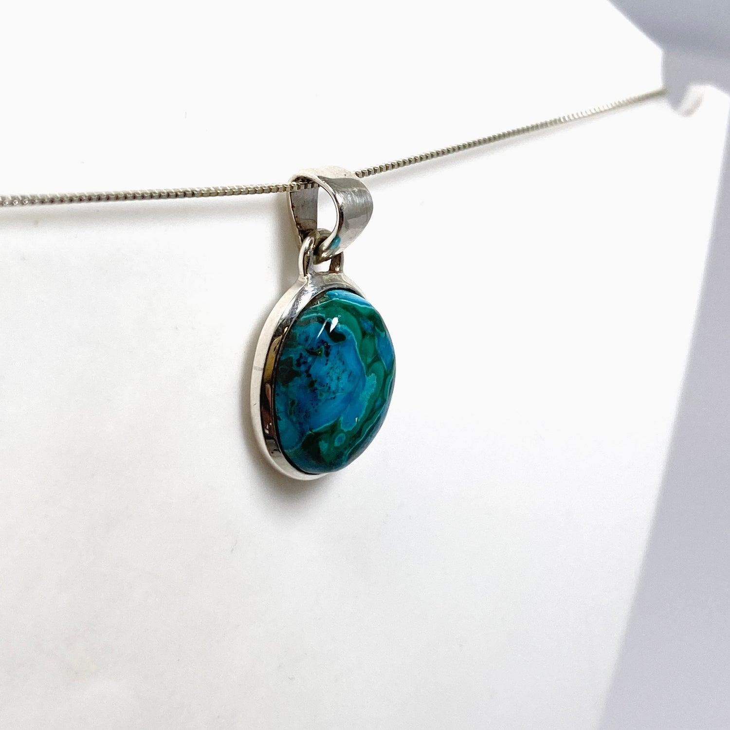 Malacholla (Malachite and Chrysocolla) Oval Cabochon Pendant PPGJ1138