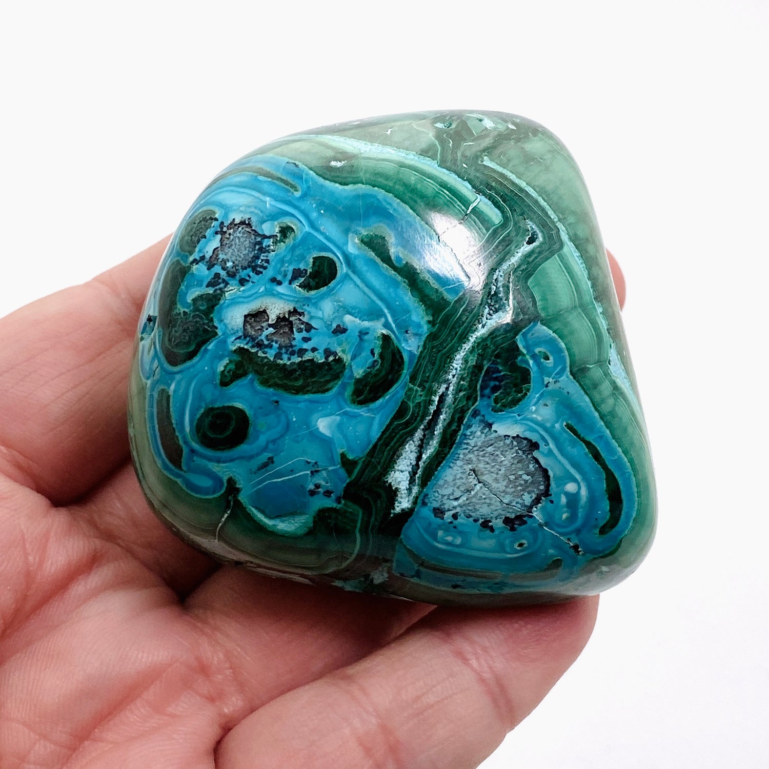 Malacholla (Malachite and Chrysocolla) Polished Freeform - Congo CR3748