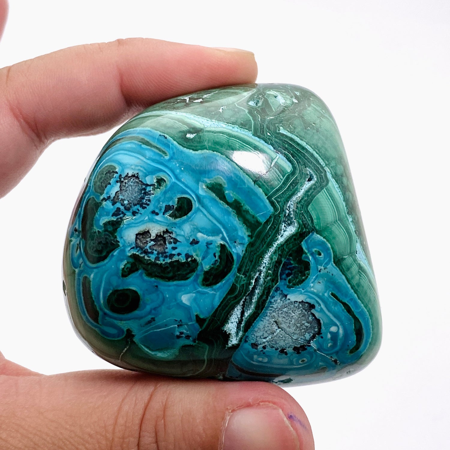 Malacholla (Malachite and Chrysocolla) Polished Freeform - Congo CR3748