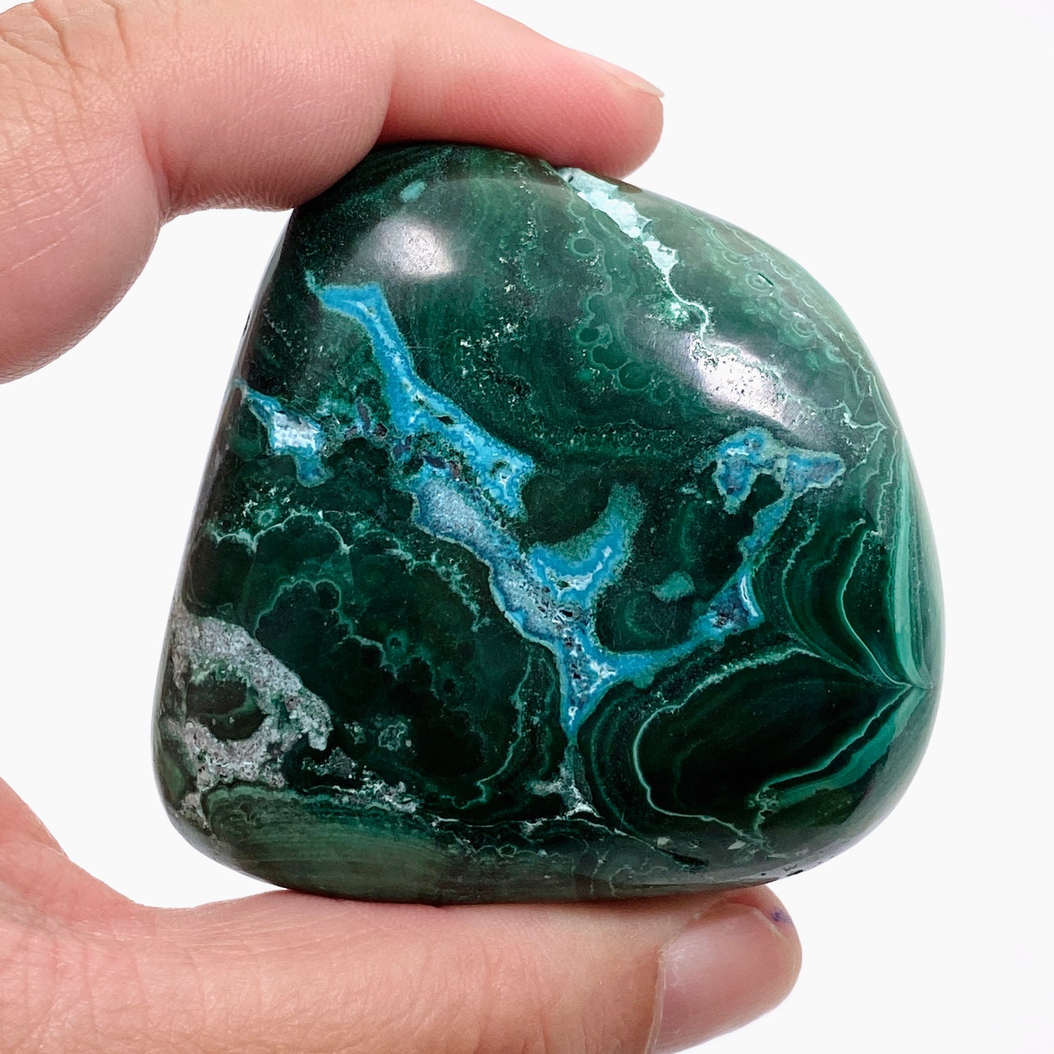Malacholla (Malachite and Chrysocolla) Polished Freeform - Congo CR3748