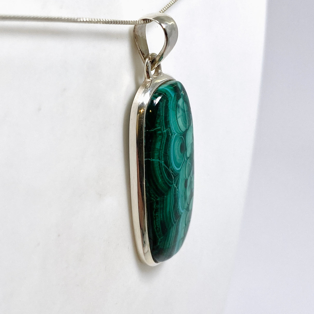 Malacholla (Malachite and Chrysocolla) Rectangular Cabochon Pendant PPGJ1141