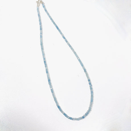 Micro Bead Necklace - Aquamarine Square Beads - Nature's Magick