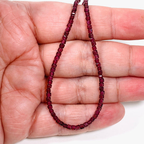 Micro Bead Necklace - Garnet Square Beads - Nature's Magick