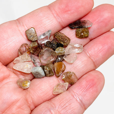 Mini Tumbled Stones (Chips) 50g - Rutile and Garden Quartz - Nature's Magick