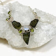 Moldavite, Moonstone & Peridot Necklace CGJ-01 - Nature's Magick