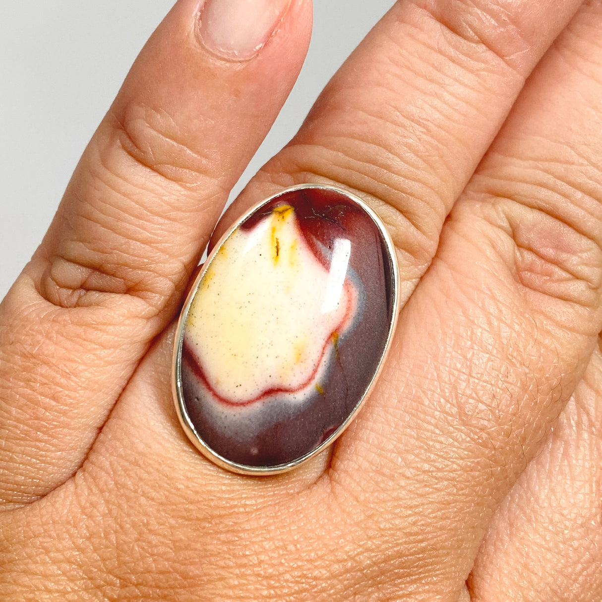 Mookaite Oval Cabochon Ring Size 9.5 PRGJ1039